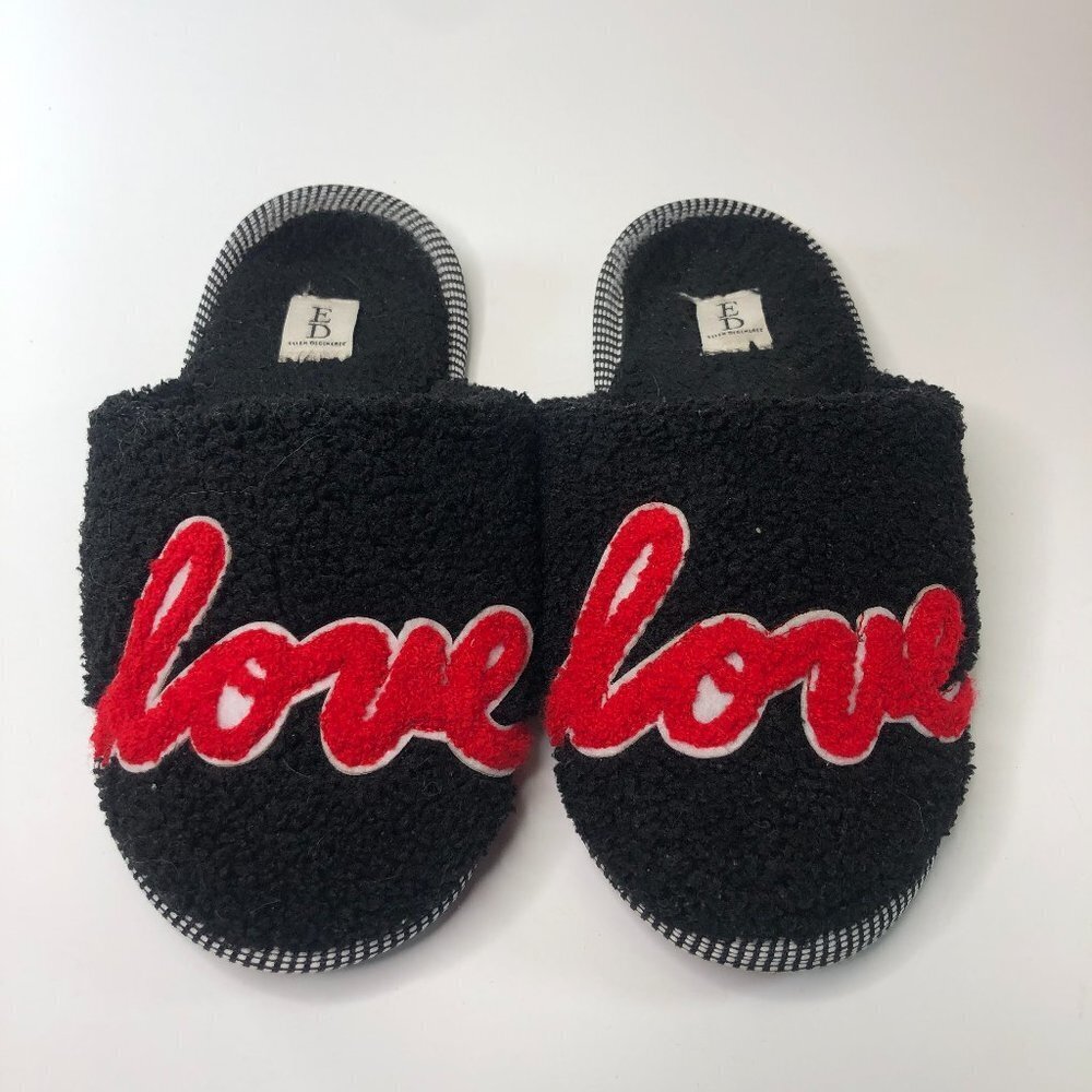 Ellen Degeneras LOVE sherpa slippers Size 7